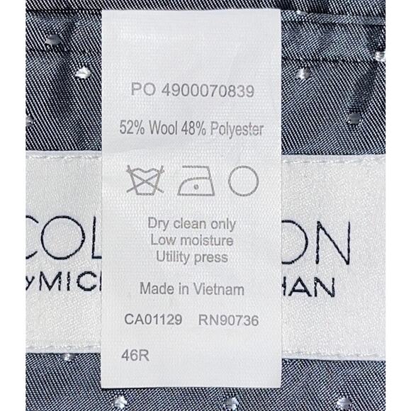 Collection By Michael Strahan Mens Sport Coat Blazer 46R Dark Gray Wool Blend - Picture 11 of 11